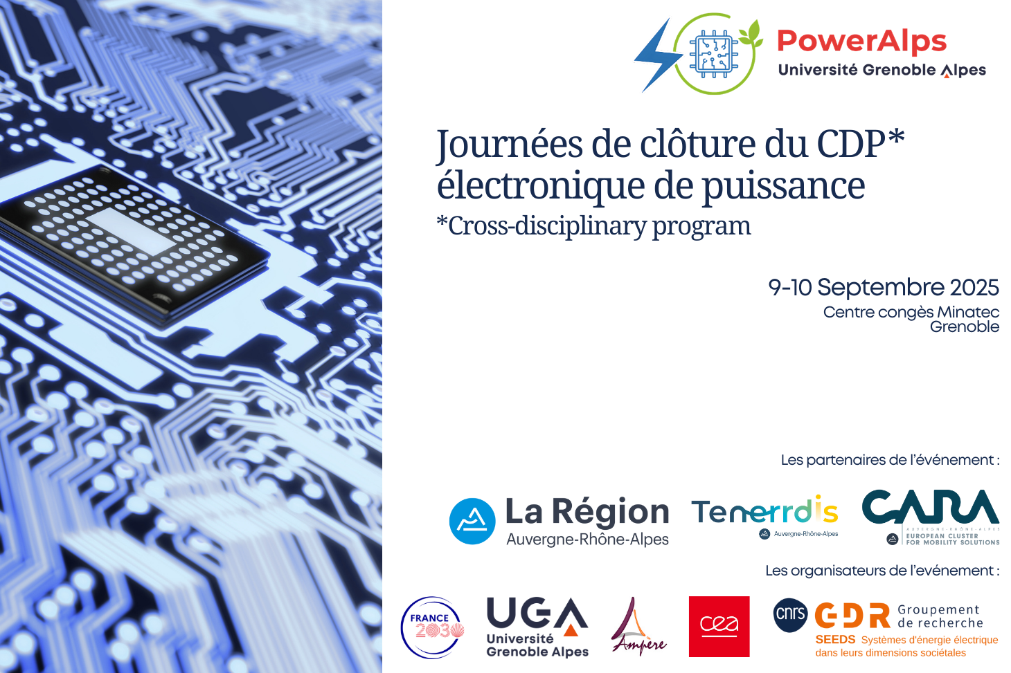 Les iscriptions sont ouvertes pour le séminaire PowerAlps du 9 et 10 septembre, co-organisé avec le GDR Seeds