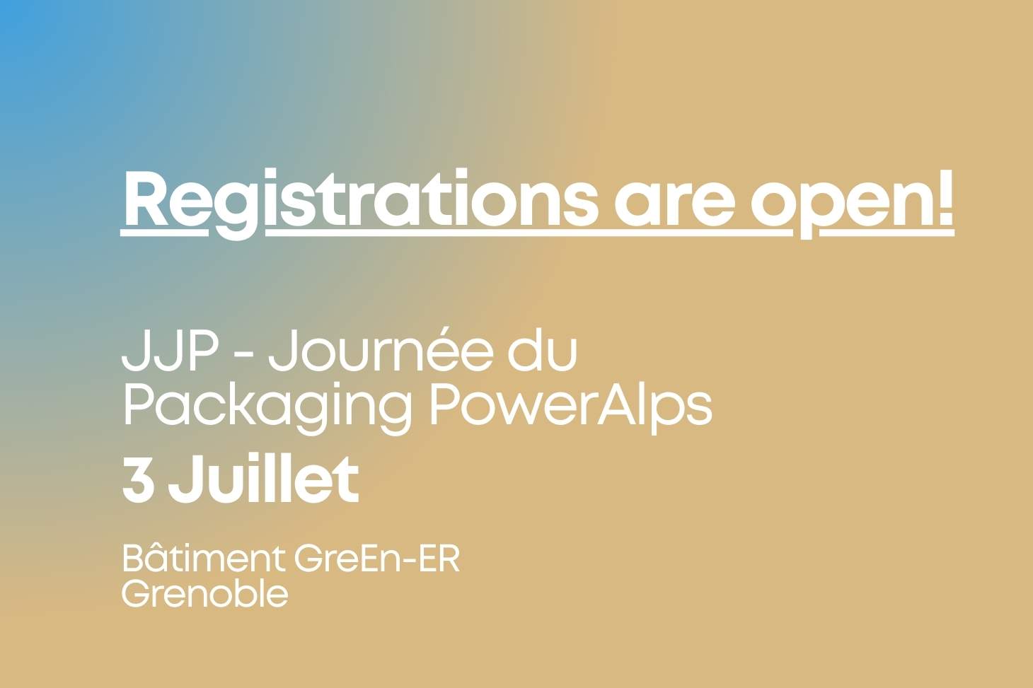 Registrations are open for JPP - Journée Packaging PowerAlps
